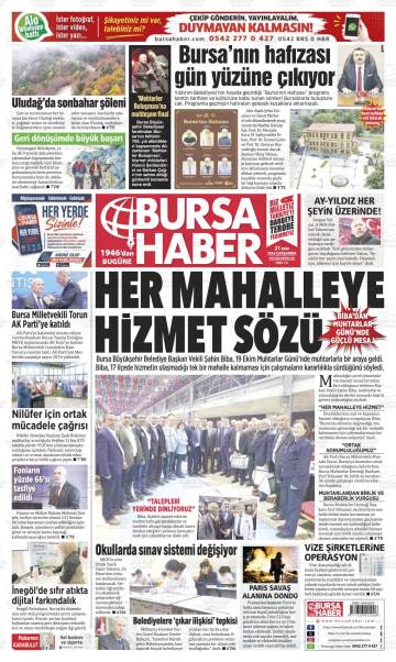 Bursa Haber gazetesi ilk sayfası