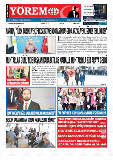 Karacabey Yörem gazetesi ilk sayfası