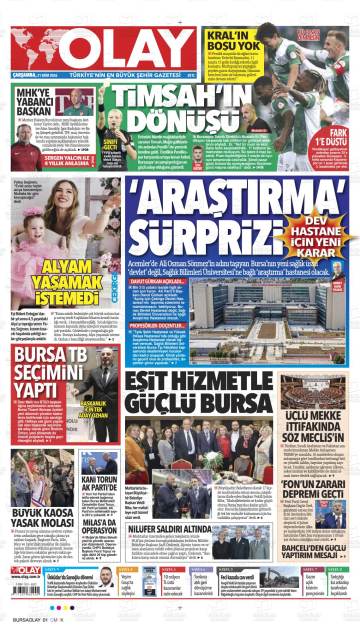 Olay gazetesi ilk sayfası