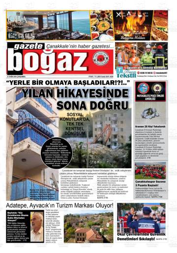 Boğaz gazetesi ilk sayfası