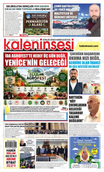 Kalenin Sesi gazetesi ilk sayfası
