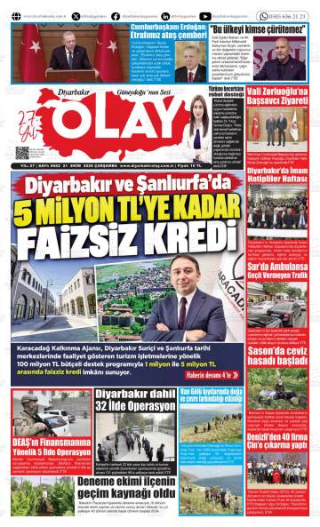 Diyarbakır Olay gazetesi ilk sayfası