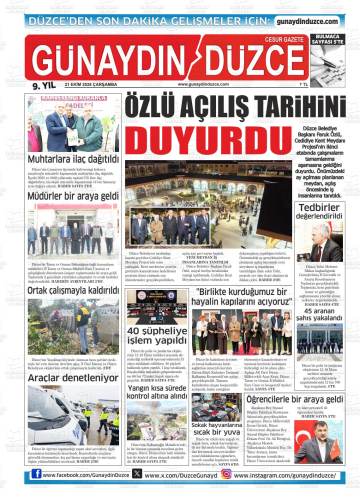 Günaydın Düzce gazetesi ilk sayfası