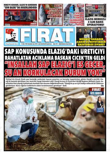 Fırat gazetesi ilk sayfası