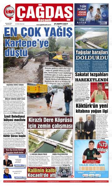 Çağdaş Kocaeli gazetesi ilk sayfası