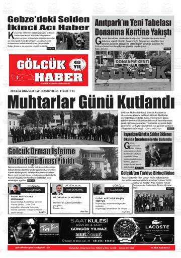 Gölcük Haber gazetesi ilk sayfası