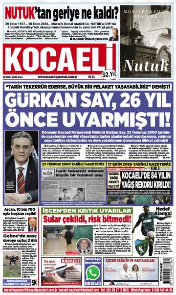 Kocaeli gazetesi ilk sayfası