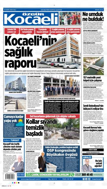Özgür Kocaeli gazetesi ilk sayfası
