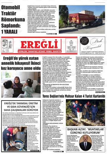 Ereğli gazetesi ilk sayfası