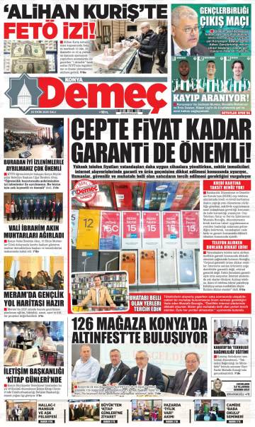 Konya Demeç gazetesi ilk sayfası