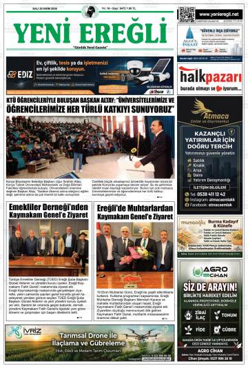 Yeni Ereğli gazetesi ilk sayfası