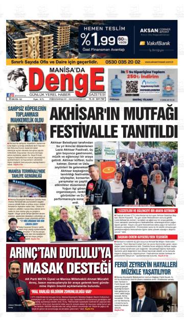 Manisa'da Denge gazetesi ilk sayfası
