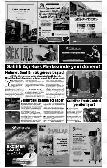Salihli Sektör gazetesi ilk sayfası
