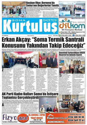 Soma Kurtuluş gazetesi ilk sayfası