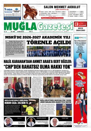 Muğla gazetesi ilk sayfası