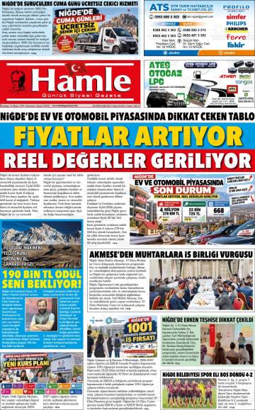 Hamle gazetesi ilk sayfası