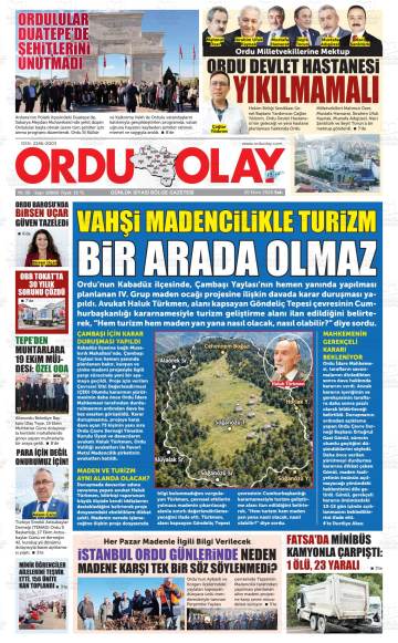 Ordu Olay gazetesi ilk sayfası