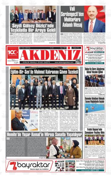 Akdeniz gazetesi ilk sayfası