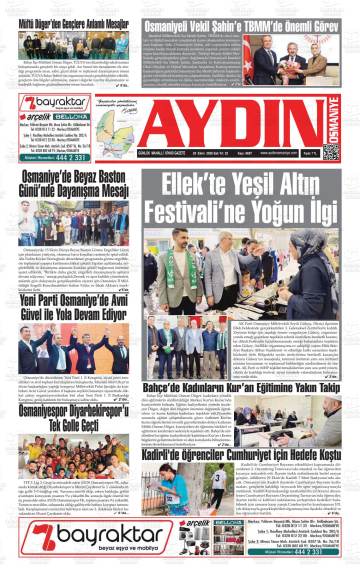 Aydın Osmaniye gazetesi ilk sayfası