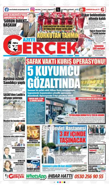 Gazete Gerçek gazetesi ilk sayfası