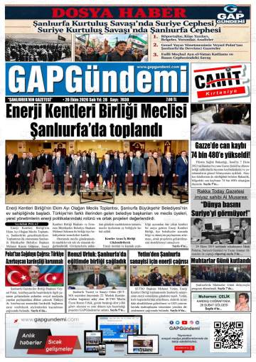 Gap Gündemi gazetesi ilk sayfası