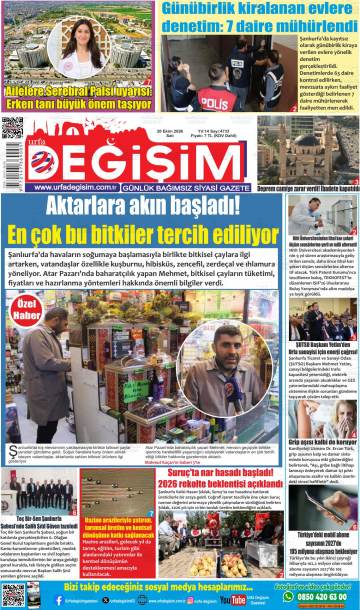 Urfa Değişim gazetesi ilk sayfası