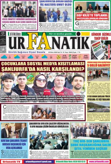 Urfanatik gazetesi ilk sayfası