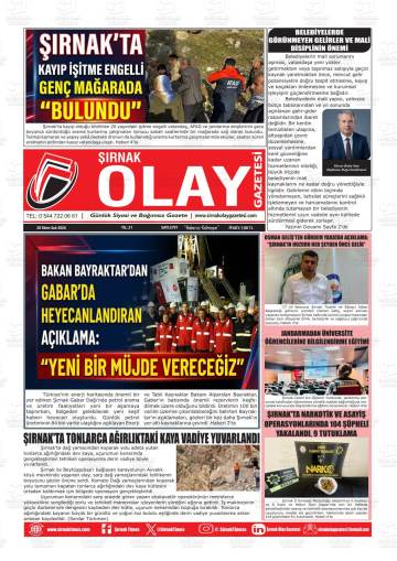 Şırnak Olay gazetesi ilk sayfası