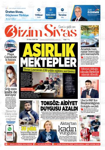 Bizim Sivas gazetesi ilk sayfası