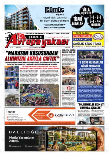 Avrupa Yakası gazetesi ilk sayfası