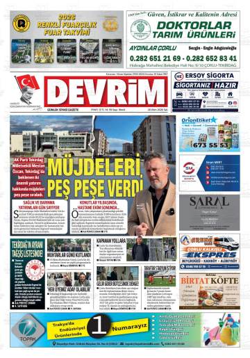 Devrim gazetesi ilk sayfası
