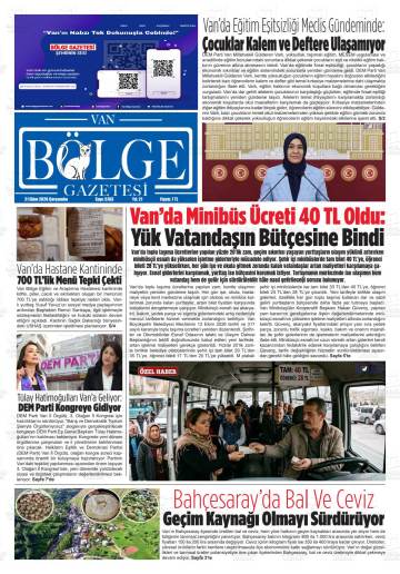 Bölge gazetesi ilk sayfası