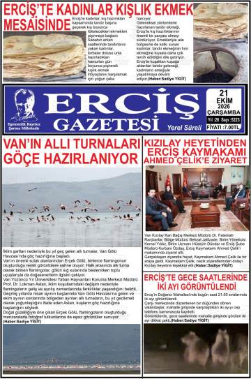 Erciş gazetesi ilk sayfası