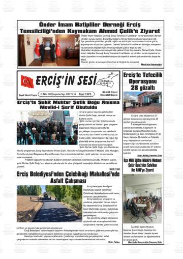 Erciş'in Sesi gazetesi ilk sayfası