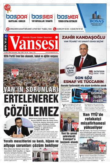 Vansesi gazetesi ilk sayfası