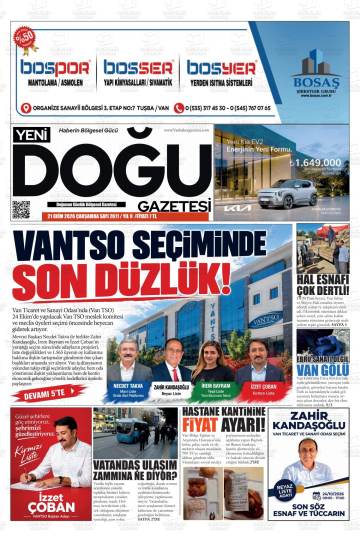 Yeni Doğu gazetesi ilk sayfası