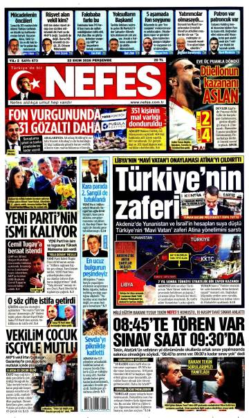 Nefes gazetesi ilk sayfası