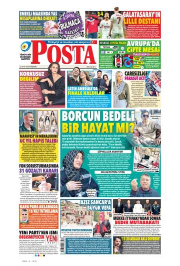 Posta gazetesi ilk sayfası