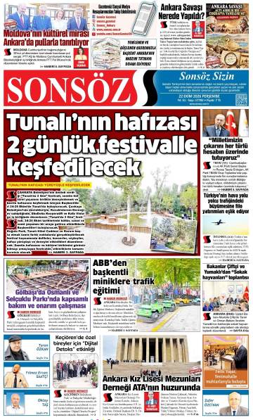 Sonsöz gazetesi ilk sayfası