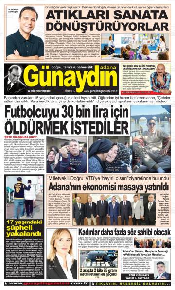 Günaydın Adana gazetesi ilk sayfası