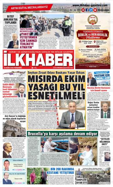 İlkhaber gazetesi ilk sayfası