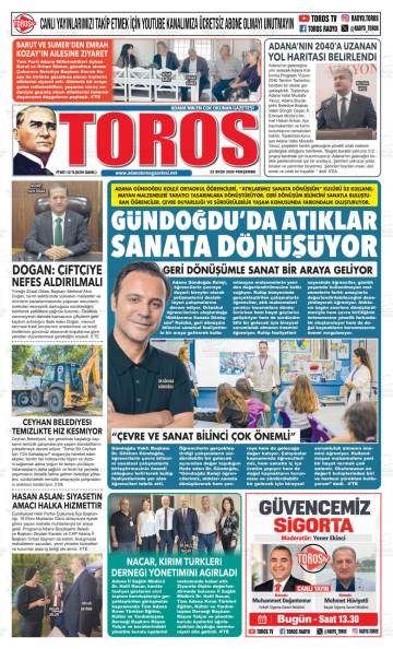 Toros gazetesi ilk sayfası