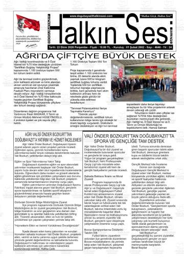 Doğubayazıt Halkın Sesi gazetesi ilk sayfası