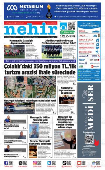 Nehir gazetesi ilk sayfası