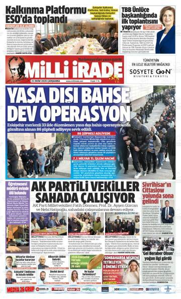 Milli İrade gazetesi ilk sayfası