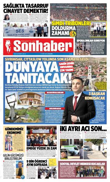 Sonhaber gazetesi ilk sayfası