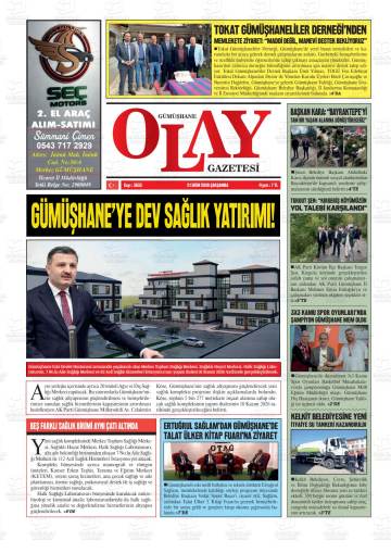 Gümüşhane Olay gazetesi ilk sayfası