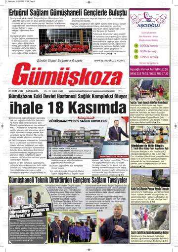 Gümüşkoza gazetesi ilk sayfası