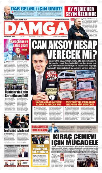 Damga gazetesi ilk sayfası