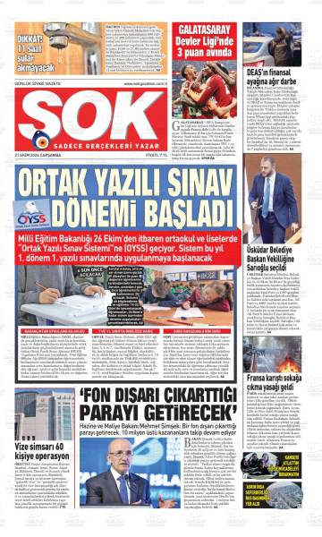 Şok gazetesi ilk sayfası